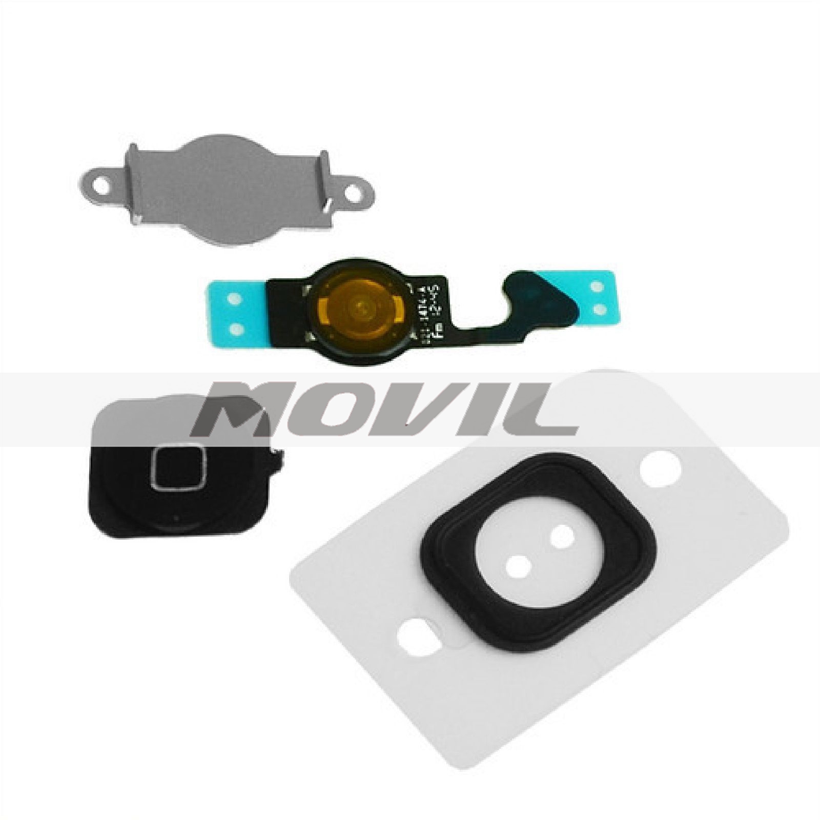 Replacement Black Home Button With Flex Cable Seal & Bracket For iPhone 5